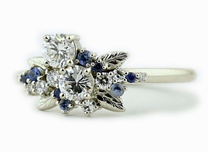 Diamond Flower Cluster Ring, Flower Engagement Ring, Flower Diamond Ri –  The Golden Glam